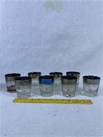 8pc mid century whiskey glasses