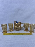 5pc Pitcher and glasses