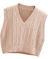 New S size, Women's V-Neck Knit Sweater Vest