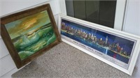 waves oil painting, New York framed puzzle