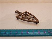 Antique Decorative Hearts "M" Logo Iron Trivet