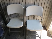 2 Lifetime Plastic Folding Outdoor Chairs