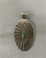 Carolyn Pollack Sterling & Turquoise Oval Pendant