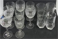 8 wine glasses and 4 glass cups
