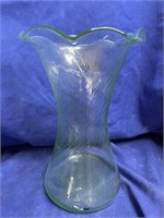 Vaseline Glass Uranium Vase 8" Tall