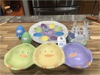Easter plate, Candle holder & Easter eggs