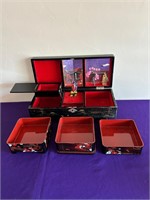 Asian Style Wood Jewelry Boxes / Music Box
