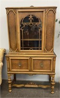 Smaller Antique Walnut 1916 China Hutch