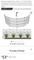 Decorative Garden Fence 24 Pack - 17 in (H) x 27