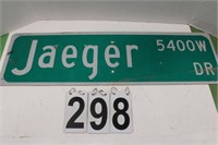 Jaeger Street Sign 9"T X 30"W