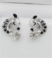 Blue Sapphire Earrings-New