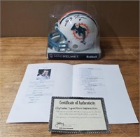 Signed Mini Helmet Jay Fiedler w/COA & (2) Cards