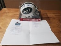 Signed Mini NY Jets Helmet Laveranues Coles