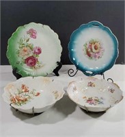 4 Piece Lot of Decorative Plates/Bowls on Wire