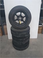 Set of four, used, aluminum, 4 on 4,  tires,