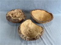 3 Wooden Bowls