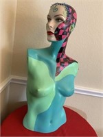 HAND PAINTED MANNEQUIN BUST 29" TALL