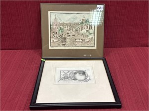 2 Signed Art: Timothy C. Weinmeister, pencil;