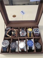 WATCH CADDY AND ASSORTED WATCHES