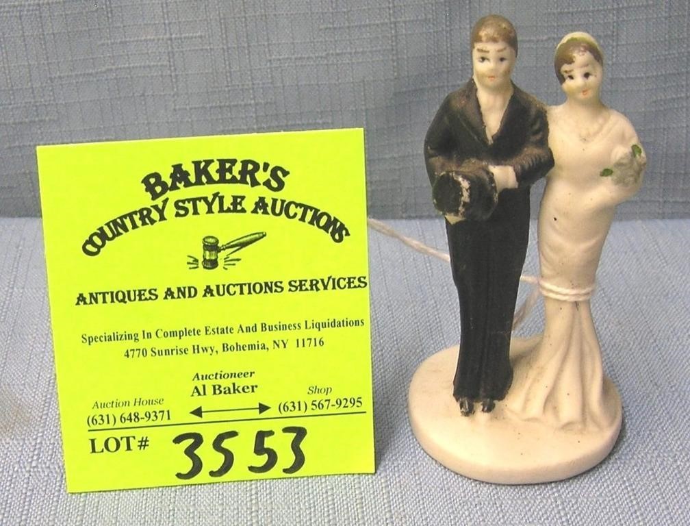 Vintage bisque bride and groom figurine