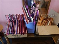 NUMEROUS PLASTIC AND WOOD HANGERS