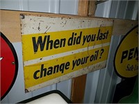 Vintage when did you last change your oil sign