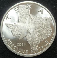 2014 Texas Precious Metals 1 Ounce Silver Round