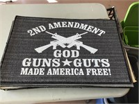 2nd Amendment - God, Guns, Guts Door mat