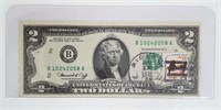 1976 First Day Of Issue Stamped American $2 Bill