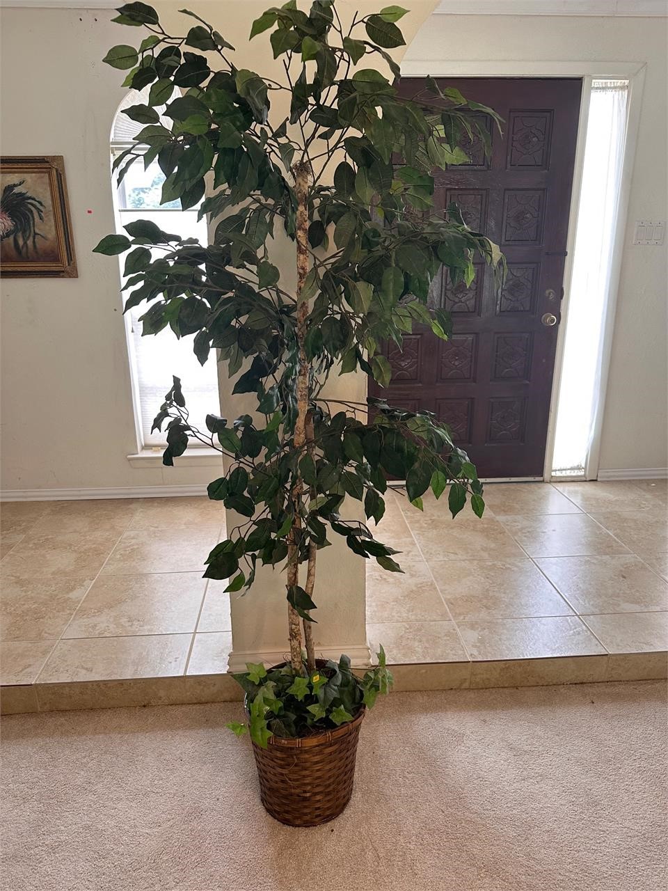 Large tree decor in basket