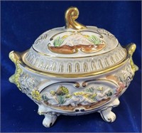 Vintage Alcobaca Porcelain Vanity Jewelry Box