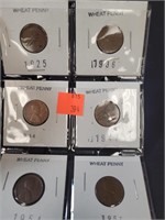 (6) Wheat Cents 1925 - 1936 - 1944 - 1947 - 1954-