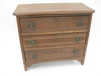 Vintage Table-Top 3-Drawer Wood Chest