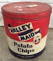 "Valley Maid Potato Chips" Tin with Lid