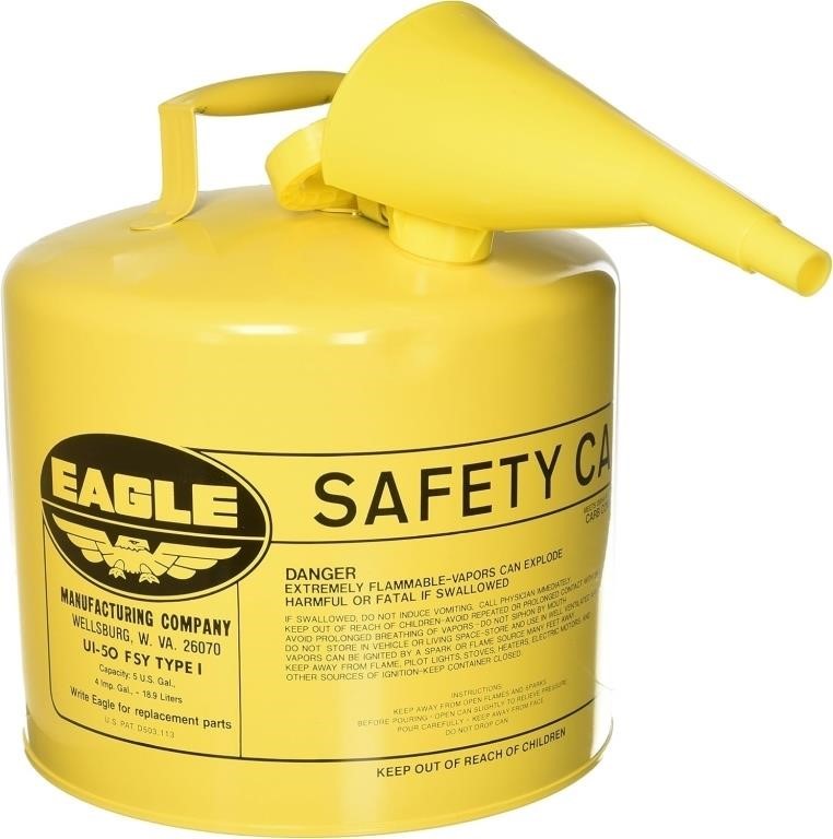 Eagle Mfg 5Gal. Metal Yellow Safety Can W/F