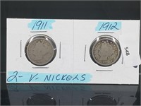 2-V Nickels 1911-1912