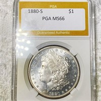 1880-S Morgan Silver Dollar PGA - MS66