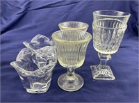 Vintage Glass Votive Holders and Goblet