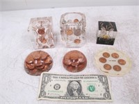 Lot of Assorted U.S. Coin Paperweights