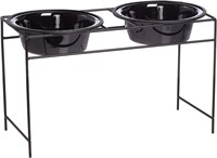 Platinum Pets MDDS64BLK Modern Double Diner Stand