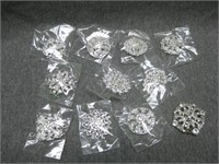 Eleven Assorted Rhinestone Pins - Ten In Packages