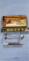 Vintage Cattle Syringe Glass damaged