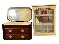 Jewelry Box & Wall Mirrored Shelf