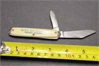 City Of Kokomo Indiana Knife. 2 1/2" Blade.