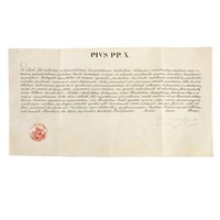 Pope Pius X Papal Brief on Paper c. 1903