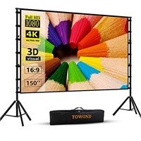Projector Screen and Stand,Towond 150 inch Indoor