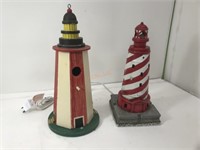 White Shoal Lighthouse lamp and birdhouse