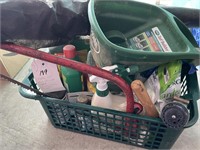 Crate of all kinds of yard chemicals, saw lots,