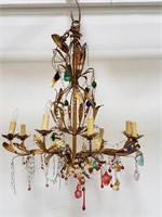 Chandelier with crystal figural ornaments