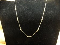 Signed Vendome 16" Gold Tone Chain & Bead Necklace